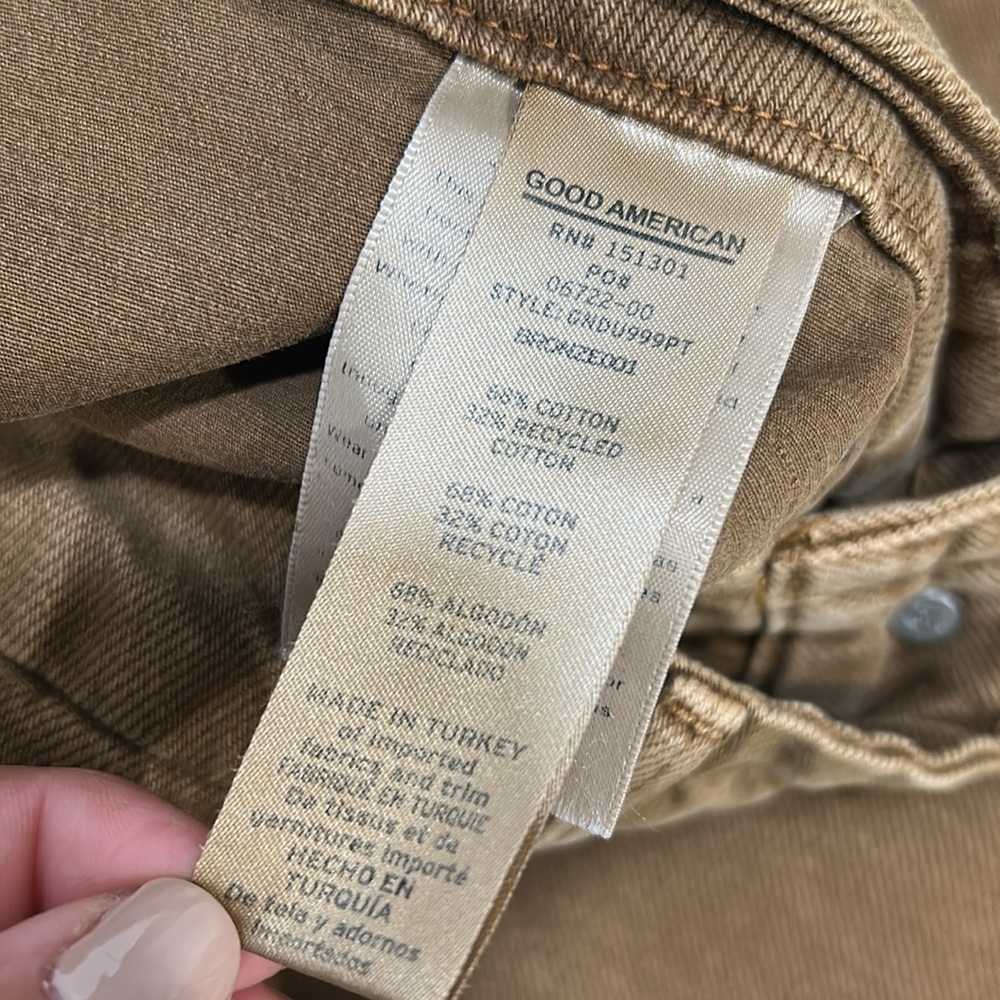 GOOD AMERICAN WOMEN STRAIGHT PANT HIGH RISE BROWN Sz 4/27 - Picture 7 of 10